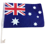 Patriotic Australia Day Car Window Flag with Clip - 30cm x 45cm Size