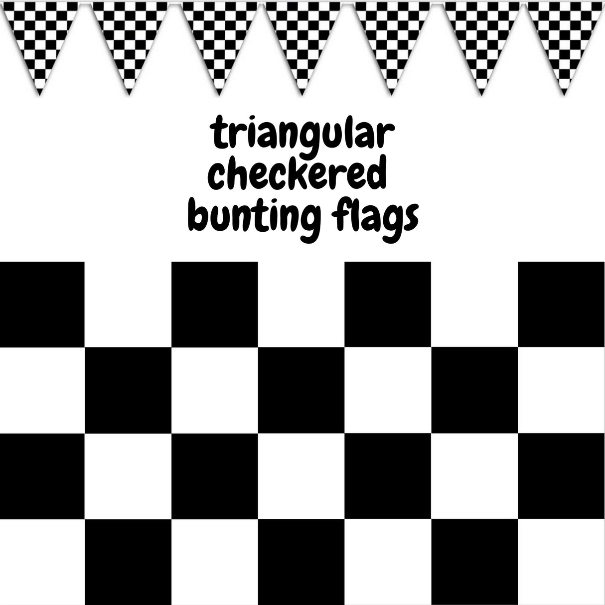 Race Car Checkered Triangle Bunting Flag Banner - 3.6 Metre Party Decoration