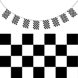 CHECKERED BUNTING FLAG Race Car Chequered Flag Banner Hanging Decoration Rectangular - 3.6 Metres