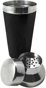 Elegant 700ml Cocktail Shaker Set with Strainer in Silver and Black