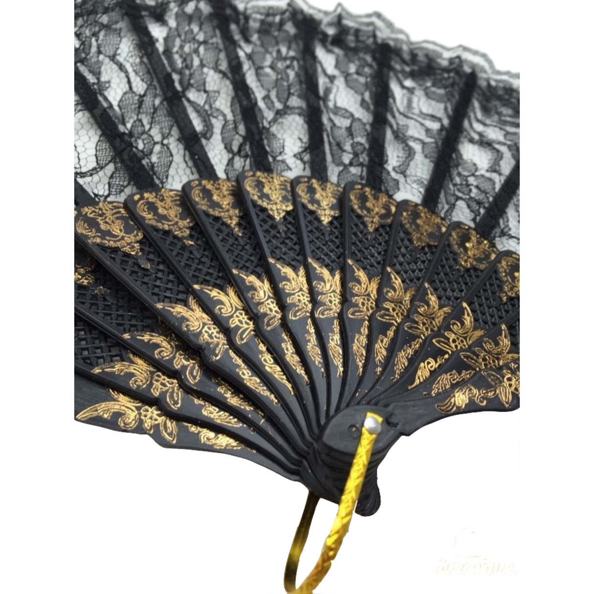 Chic Black Lace Handheld Fan for Bridal Events and Spanish Attire