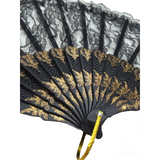 Chic Black Lace Handheld Fan for Bridal Events and Spanish Attire - Side View