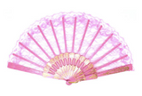 Elegant Light Pink Lace Hand Fan - Perfect for Weddings and Elegant Events - Front View