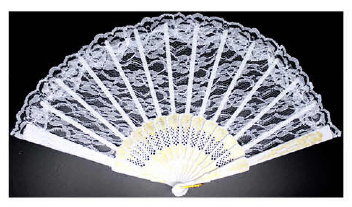 Chic White Lace Hand Fan - Ideal for Weddings and Special Events