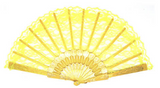 Chic Yellow Lace Handheld Fan for Weddings and Bridal Events - Spanish Traditional Accessory