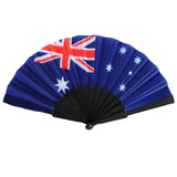 Australian Flag Folding Hand Fan - Stylish Patriotic for Celebrations Australia Day - Front View