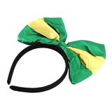 Green and Gold Yellow Bow Headband – Australia Day & Sports Event Accessory