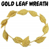 GOLD LEAF WREATH Greek Headband Crown Leaves Band Roman Costume Dress Party - Front View