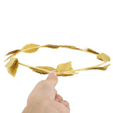 GOLD LEAF WREATH Greek Headband Crown Leaves Band Roman Costume Dress Party - Top-Down View