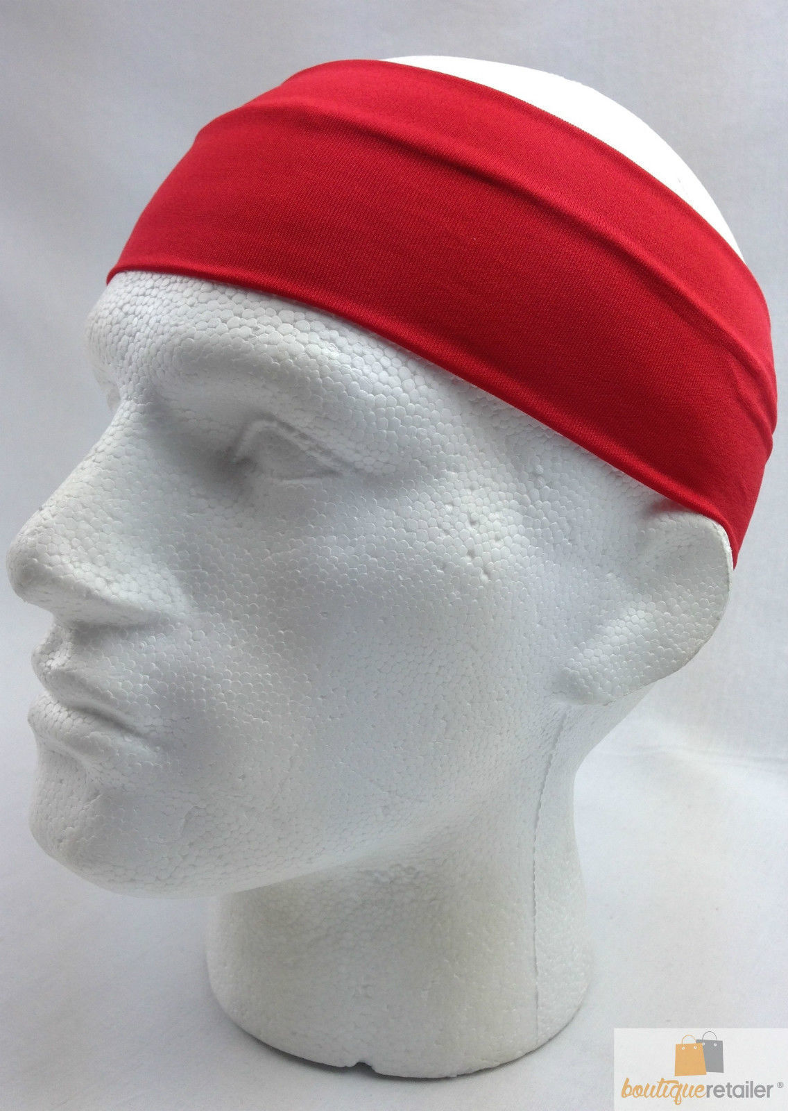 Unisex 8cm Wide Elastic Sports Headband - Red Yoga Hair Wrap for Active Lifestyles