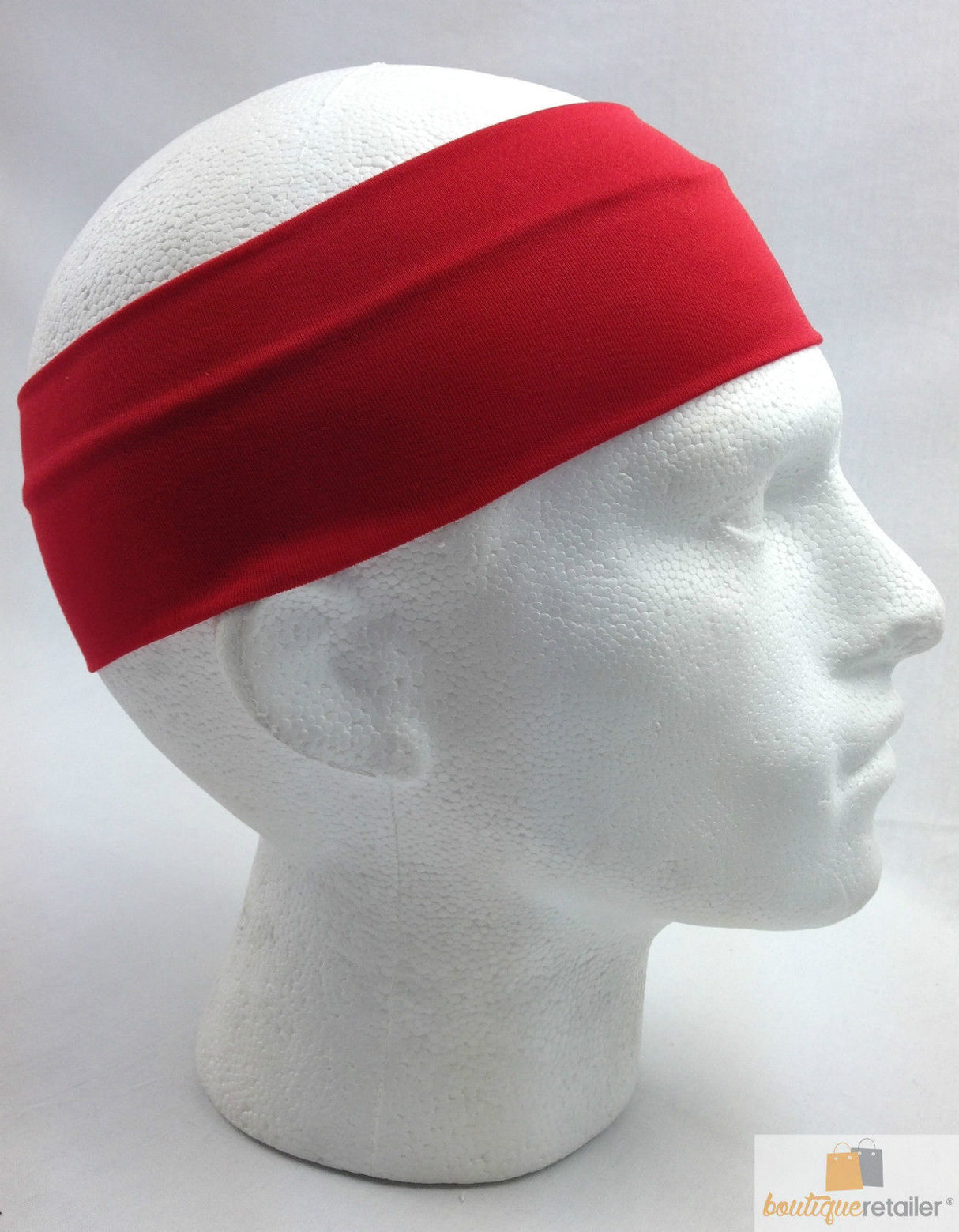 Unisex 8cm Wide Elastic Sports Headband - Red Yoga Hair Wrap for Active Lifestyles