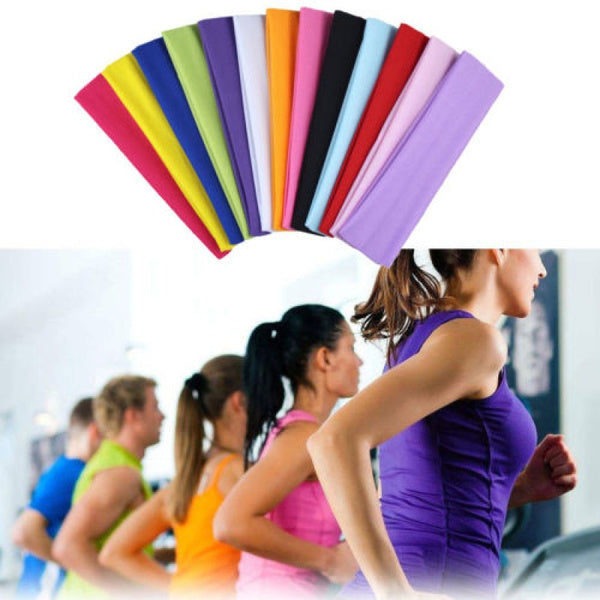 Unisex 8cm Wide Elastic Sports Headband - Red Yoga Hair Wrap for Active Lifestyles