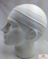 Unisex 8cm Wide Stretchy Sports Headband - White Yoga Hair Band for All