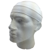 Unisex 8cm Wide Stretchy Sports Headband - White Yoga Hair Band for All