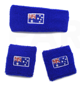 Australia Day Australian Flag Head Hand & Wrist Band Set Sweatband Accessories - Front View