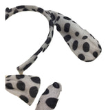 Dalmatian Dog Costume Accessory Set - Headband, Bow, and Tail for Halloween Fun - 3 Pieces - Side View