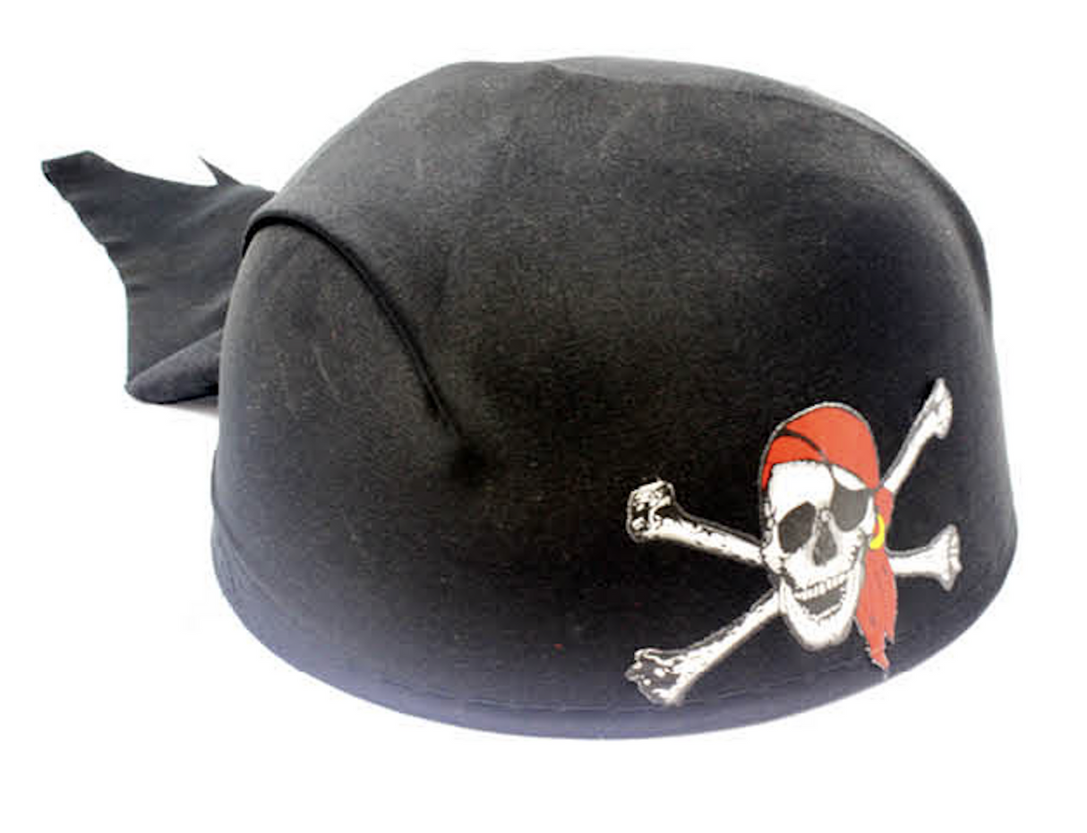 Caribbean Black Pirate Bandana Hat for Authentic Pirate Costumes