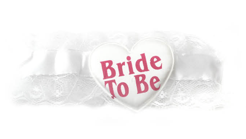 Lacy "Bride To Be" Garter for Hens Night & Bachelorette Bash - White