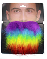 Festive Rainbow Moustache for Mardi Gras & Pride Events - Front View