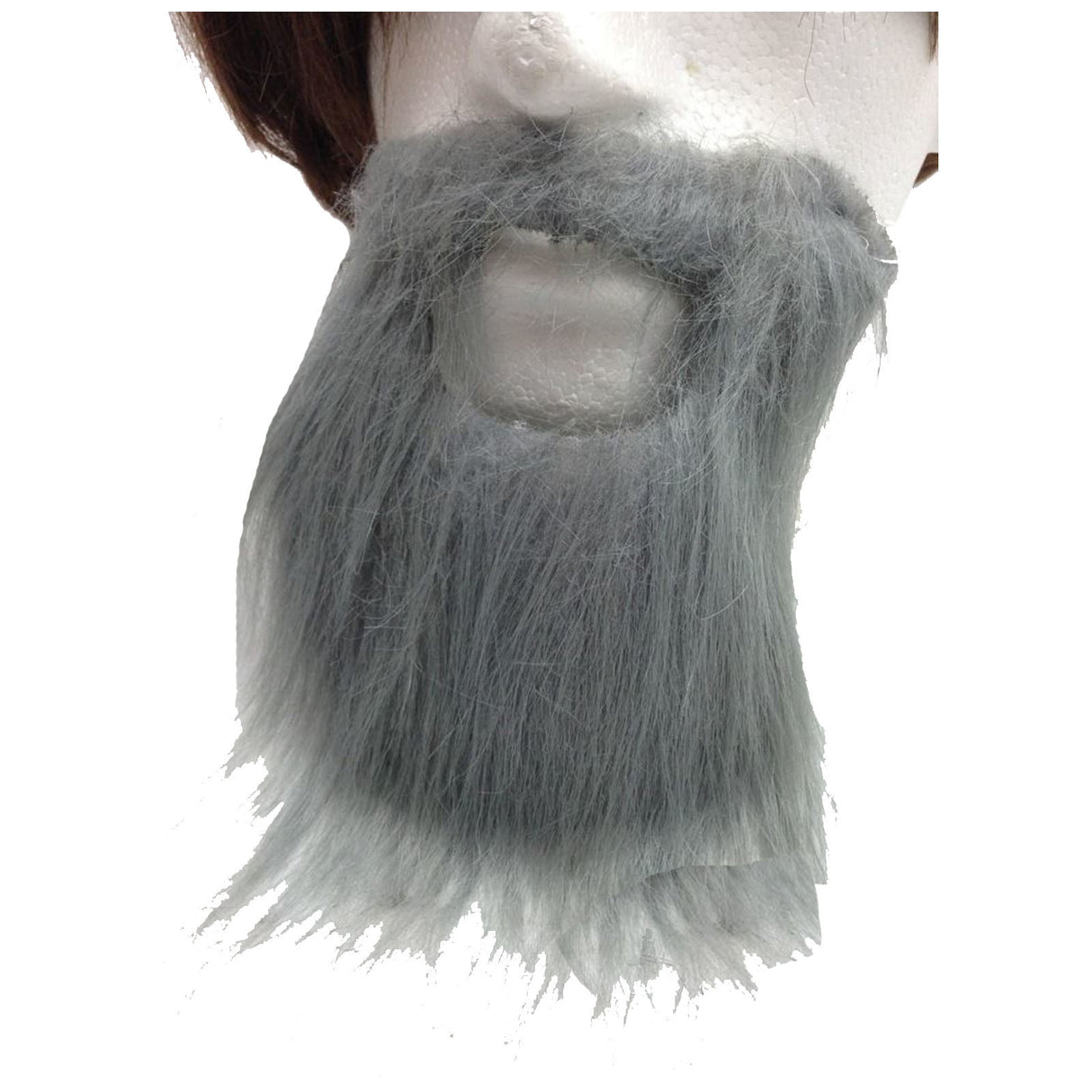 Faux Grey Moustache and Party Beard for Halloween Costume - Adjustable Fancy Dress Facial Hair