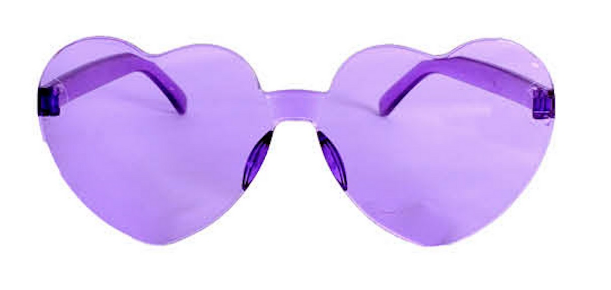 Heart-Shaped Purple Costume Sunglasses for Festive Fun