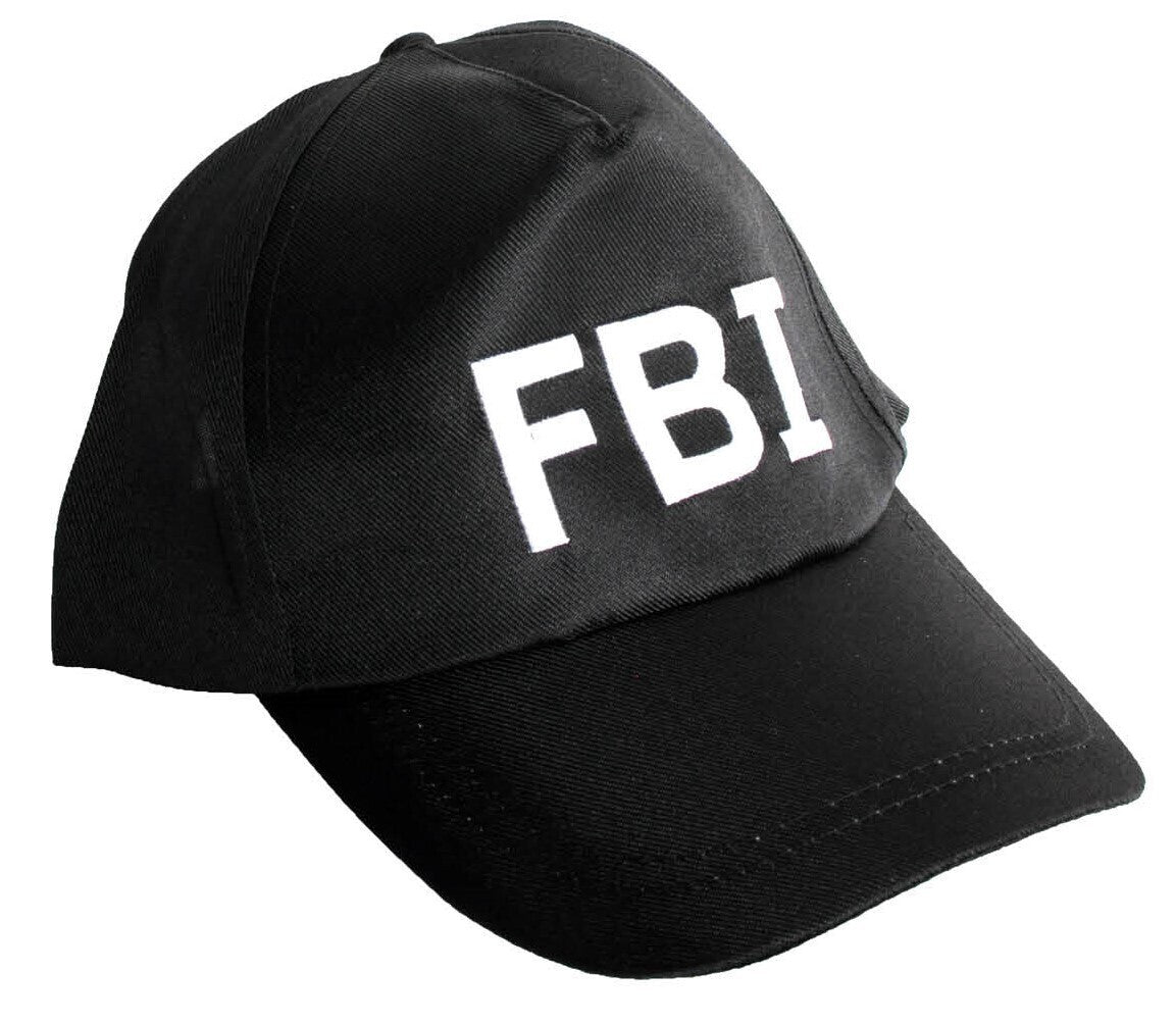 Adjustable Black FBI Officer Cap - Perfect for Costume Parties and Dress Ups