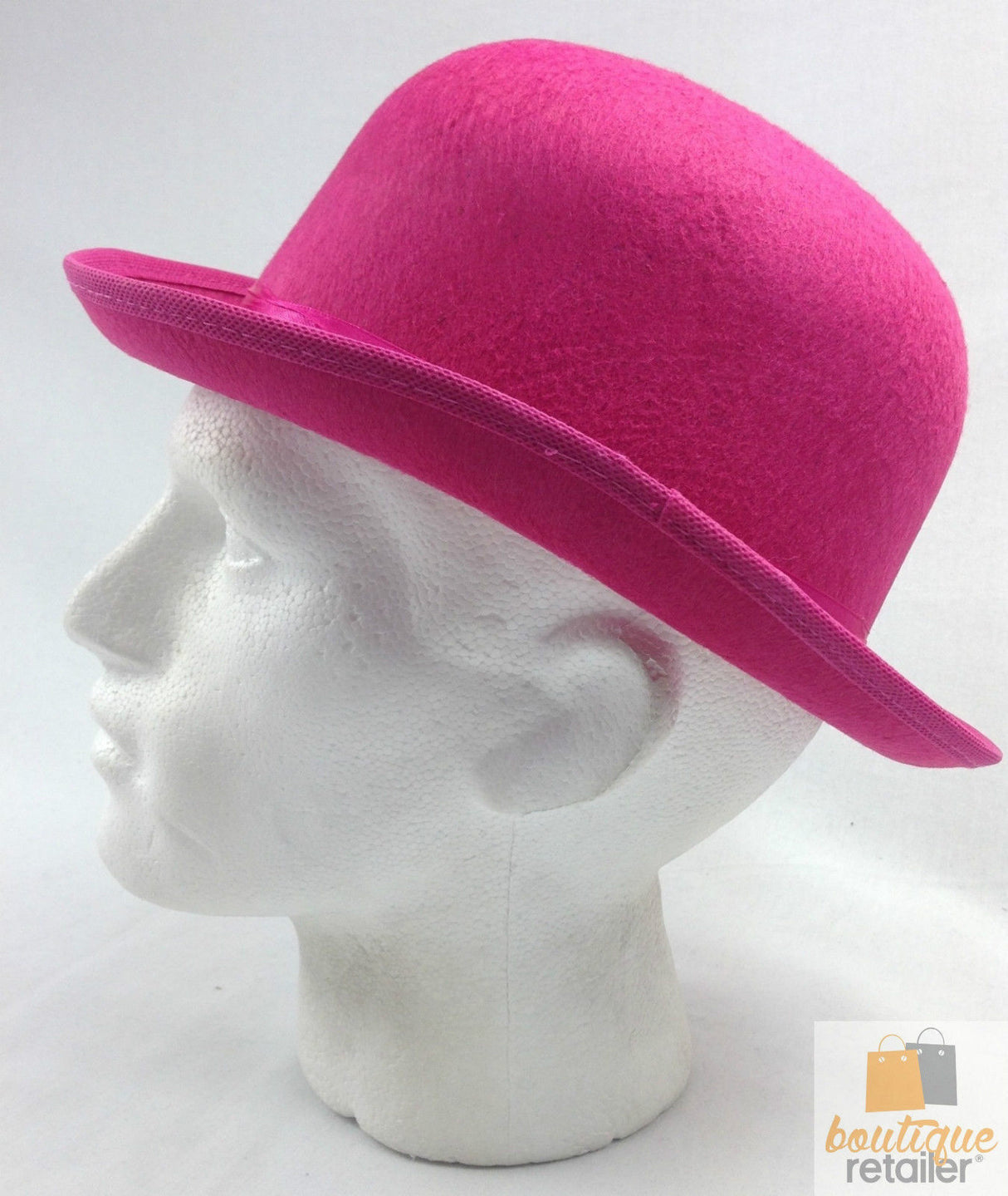 Hot Pink Vintage Bowler Hat for Parties, Costumes, and Dance Performances