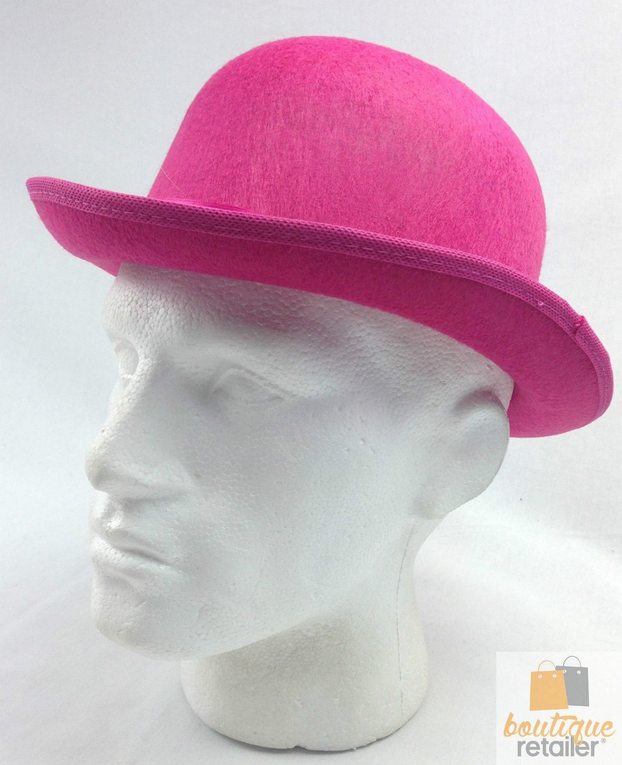 Hot Pink Vintage Bowler Hat for Parties, Costumes, and Dance Performances