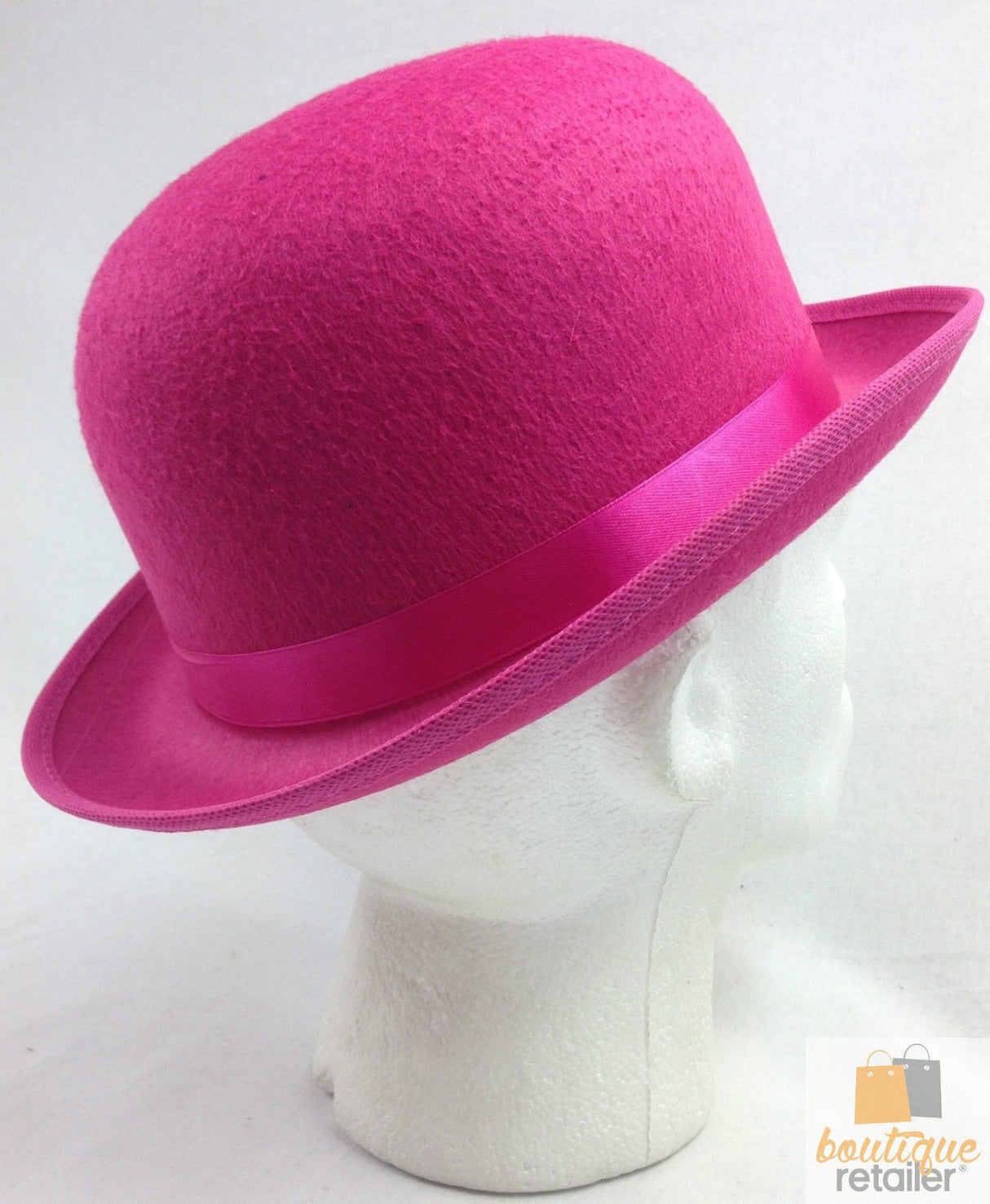 Hot Pink Vintage Bowler Hat for Parties, Costumes, and Dance Performances