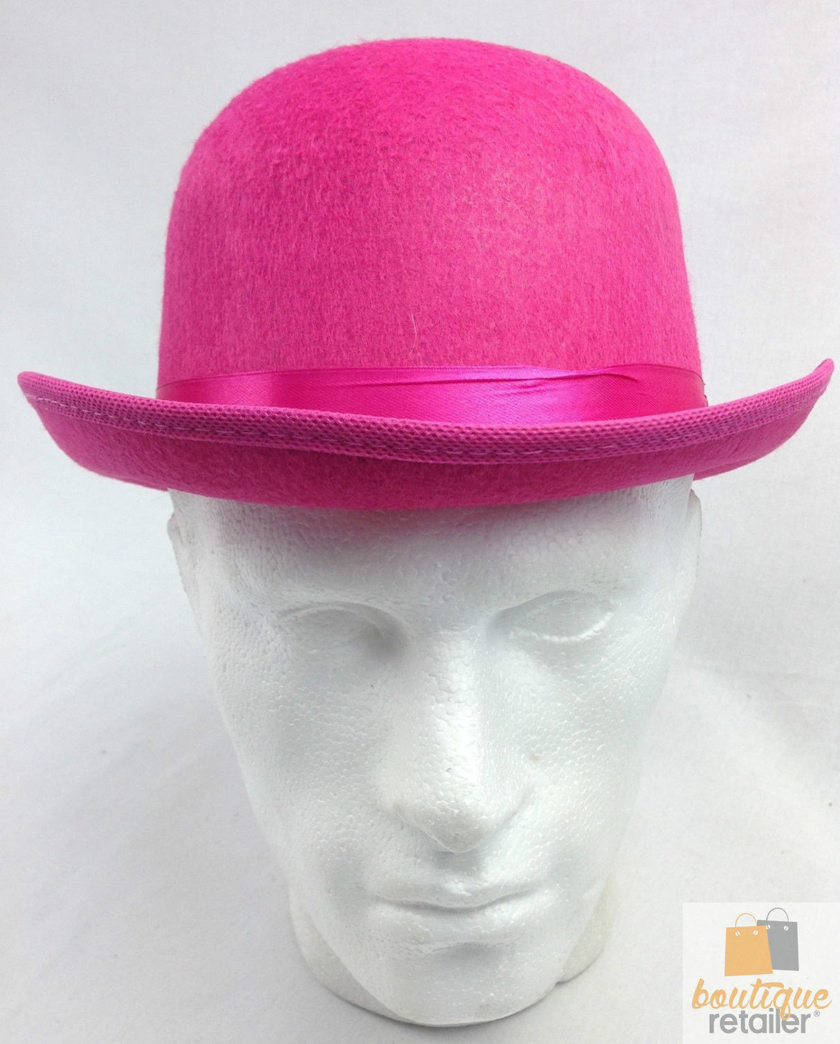 Hot Pink Vintage Bowler Hat for Parties, Costumes, and Dance Performances