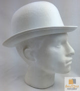 Vintage White Bowler Hat for Party Costumes, Derby Events, Halloween, and Dance Performances