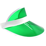 Green Perspex Visor with White Rim – Retro 80s Rave Accessory, Adjustable Fit Australia Day - Front View