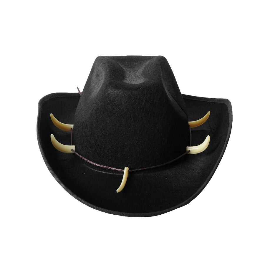 Crocodile Dundee-Style Black Cowboy Hat – Adjustable Chin Cord for Outback & Western Themes