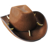 Crocodile Dundee-Style Brown Cowboy Hat – Outback-Inspired with Adjustable Chin Cord - Front View