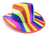 Colorful Rainbow Trilby Fedora Hat for LGBT Pride and Costume Parties