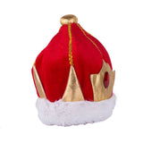 Regal Crown Costume Hat for Halloween - Soft Gold and Red King’s Cap Accessory