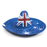 Aussie Flag Mexican Sombrero Hat - 55cm Party Costume Accessory - Front View