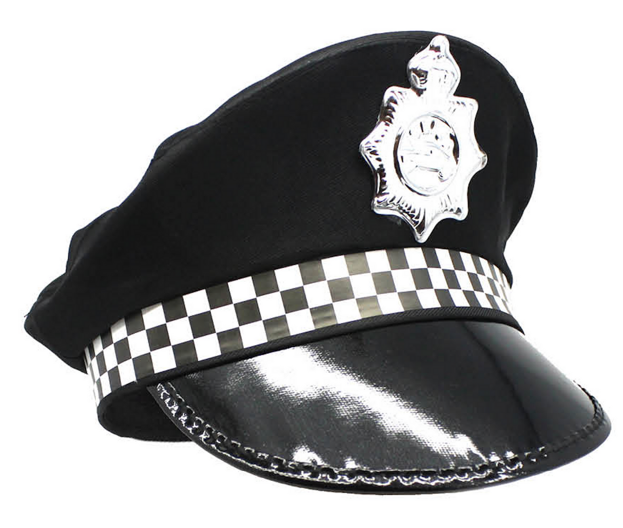 Authentic Black Police Officer Hat - Ideal for Costume Events and Halloween Fun