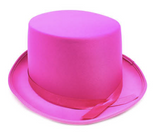 Hot Pink Satin Trilby Fedora Hat - Perfect for Costume Parties and Fancy Dress