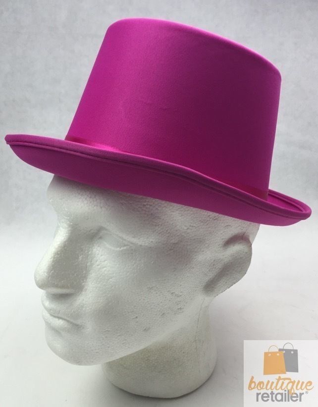 Hot Pink Satin Trilby Fedora Hat - Perfect for Costume Parties and Fancy Dress