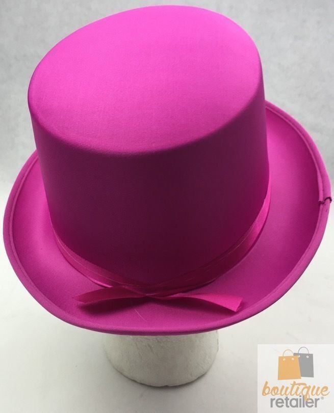 Hot Pink Satin Trilby Fedora Hat - Perfect for Costume Parties and Fancy Dress