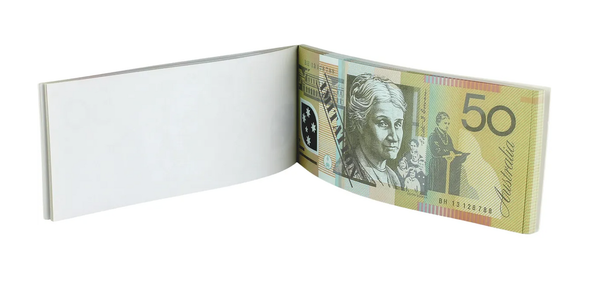 Pretend Play Australian Dollar Note Pad - 50 Sheet Kids' Souvenir Currency