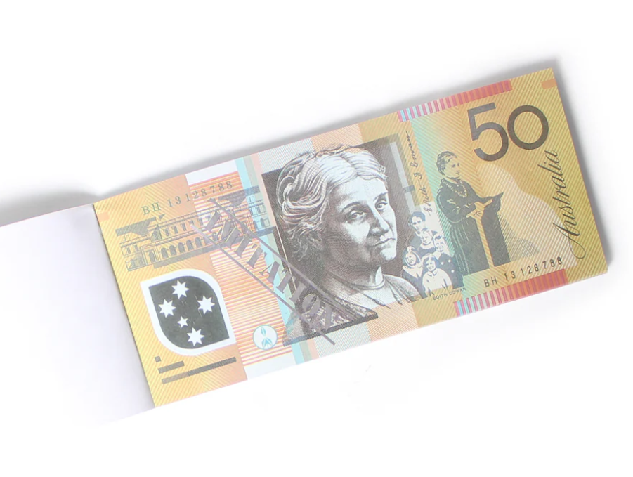 Pretend Play Australian Dollar Note Pad - 50 Sheet Kids' Souvenir Currency