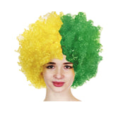 Funky Green/Gold Deluxe Aussie Afro Wig for Costume Parties and Australia Day Celebrations