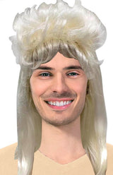 Blonde Mullet Wig - Retro 80s & 90s Fancy Dress Punk Party Costume for Men