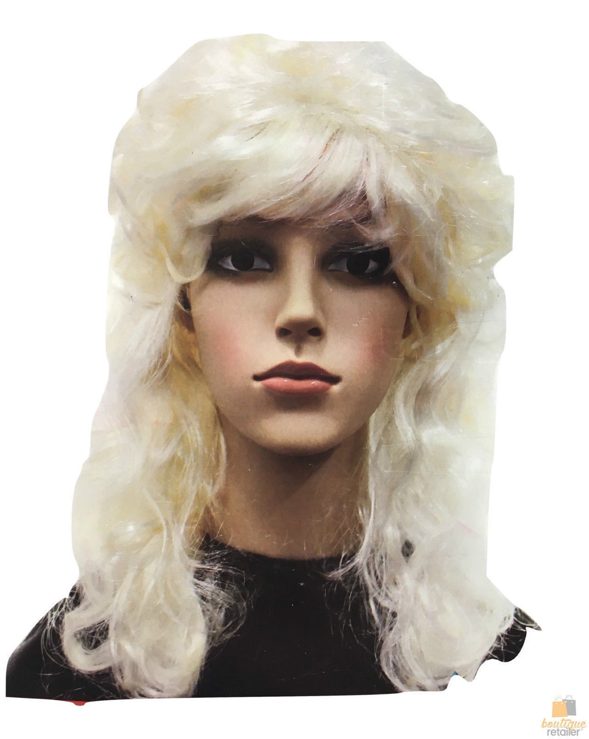 Vintage Curly Disco Wig - Long Blonde Hair for 60s 70s Punk Rock Costume Parties