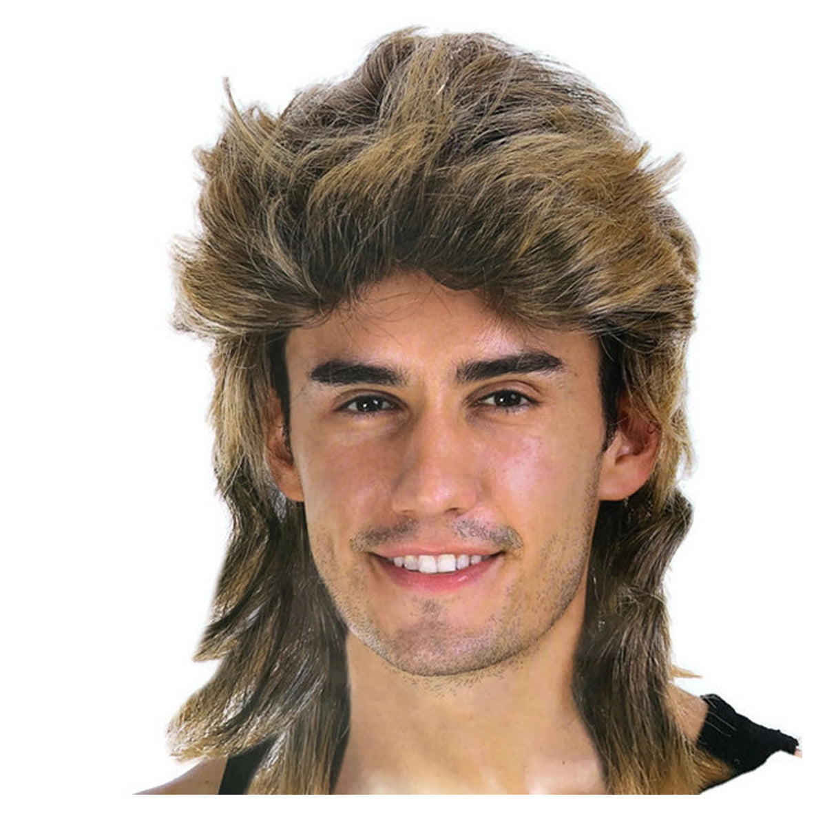 Golden Blonde Mullet Wig for 70s 80s Bogan Rock Costume Parties