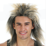 Blonde Spiky Punk Mullet Wig for 70s and 80s Costume Parties - Front View