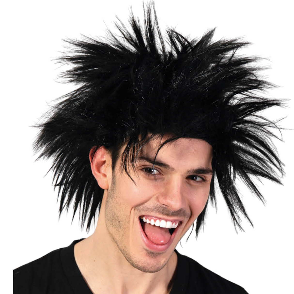 Gothic Spiky Rock Star Wig for 70s & 80s Costume Parties