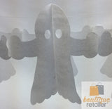 HALLOWEEN PAPER GARLAND Ghost Horror Decoration 1.8m Party Props Decor White - 45-Degree Angle